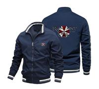 MODRYER Vestes Légères pour Hommes pour Resident Print Veste Bombardier Coupe pour Evil Casual Veste Élégante De Printemps Et d'automne pour Umbrella Varsity Coat,Blue-S