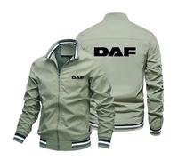 MODRYER Vestes Zippées pour Hommes pour DAF Veste Aviateur Coupe-Vent Légère Décontracté Mode Vêtements D'extérieur Chauds pour Le Printemps Et L'automne Manteau D'extérieur,Green-S