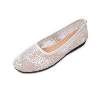 MODSGUE Ballerines pour femme - Élégantes - Plates - En dentelle - Slip On Knit - Respirantes - Légères - Confortables - Pieds nus - Chaussures de marche - Mocassins en tissu, Rose, 38 EU