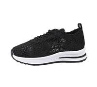 MODSGUE Baskets à enfiler pour femme - Légères et respirantes - Confortables - Avec coussin d'air orthopédique - Respirantes - Basiques - Chaussures de marche pieds nus, Noir , 43 EU