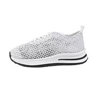 MODSGUE Baskets à enfiler pour femme - Légères et respirantes - Confortables - Avec coussin d'air orthopédique - Respirantes - Basiques - Chaussures de marche pieds nus, Blanc., 38 EU