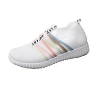 MODSGUE Baskets à enfiler pour femme - Légères et respirantes - Confortables - Chaussures de loisirs - Chaussures de marche - Chaussures de plein air - Chaussures de fitness - Couleur unie, Blanc., 37