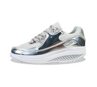 MODSGUE Baskets à paillettes pour femme avec semelle épaisse - Chaussures décontractées à lacets - Chaussures d'extérieur légères et respirantes - Chaussures de marche - Chaussures d'été - Chaussures