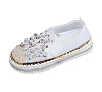 MODSGUE Baskets à paillettes scintillantes tendance brillantes décontractées à paillettes Chaussures de concert en toile à lacets confortables et rembourrées pour les fêtes de mariage de rue, Blanc