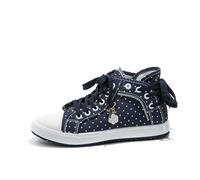 MODSGUE Baskets mi-hautes pour femme - Dentelle - Maille - Chaussures de sport - Chaussures de sport plates - Chaussures de marche - Chaussures à lacets respirantes - Motif floral - Chaussures à