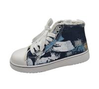 MODSGUE Baskets mi-hautes pour femme - En maille - Chaussures de sport plates - Chaussures de marche - Respirantes - Chaussures d'été - Chaussures de marche, bleu foncé, 40 EU