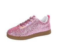 MODSGUE Baskets pour femme - Paillettes scintillantes - Décontractées - Bling - Chaussures de concert - En toile - Lacets confortables - Rembourrées - Pour la rue - Mariage - Fête de nuit, Rose, 40 EU