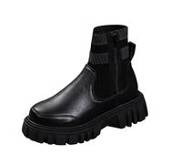 MODSGUE Bottes en caoutchouc imperméables pour femme - Antidérapantes et respirantes - Mode - Bottes de pluie - Bottines de jardin - Bottines en cuir synthétique - Bottes d'hiver basiques, Noir , 41