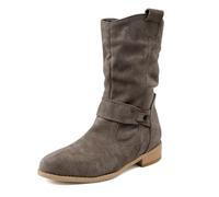 MODSGUE Bottines élégantes pour femme - En daim - Avec boucle - Bottes courtes - Bottes western - Bottes d'hiver mi-hautes - Talon confortable, gris, 45 EU