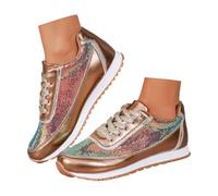 MODSGUE Chaussures à paillettes pour femme - Baskets brillantes - Chaussures de fête - Chaussures plates à paillettes - Chaussures plates pour femme - Bottines élégantes pour le carnaval - Chaussures