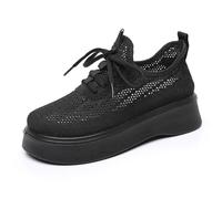 MODSGUE Chaussures de course pour homme - Chaussures de sport - Chaussures à lacets - Chaussures de marche - Chaussures plates antidérapantes - Chaussures d'intérieur légères et respirantes, Noir , 39