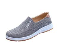MODSGUE Chaussures décontractées pour homme - Respirantes et douces - Mains libres - Slip On - Chaussures de marche orthopédiques à plateforme - Légères et confortables, gris, 42 EU