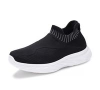 MODSGUE Chaussures orthopédiques pour femme - Baskets à enfiler - Sans lacets - Légères - Respirantes - Confortables - En tissu - Pour le fitness, Noir , 38 EU
