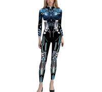 MODSGUE Costume de robot 3D pour femme - Combinaison de cosplay - Motif de couleur - Combinaison catsuit tendance - Carnaval