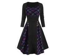 MODSGUE Costume médiéval pour femme, faux cosplay, robe médiévale avec chaîne, couronne de fleurs, oreilles d'elfe, taille haute, couleur unie, costume avec manches trompette