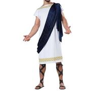 MODSGUE Costume pour femme - Costume de Cléopâtre - Déesse grecque antique - Guerrier romain - Carnaval - Couleur unie - Tenue basique pour fête d'Halloween - Robe blanche