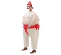 MODSGUE Costume Sumo gonflable, Costume de lutteur Sumo pour homme et femme, parfait pour Halloween, uni, confortable, carnaval, déguisement, Cosplay et fêtes à thème, taille unique, rouge, A