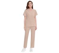 MODSGUE Ensemble uniforme de gommage pour femme avec haut et pantalon à jambes larges, col en V durable, confortable, avec poches, combinaison de protection pour infirmière, grandes tailles, vêtements