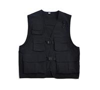 MODSGUE Gilet d'extérieur pour homme - Respirant - Séchage rapide - Confortable - Basique - Multipoches - Confortable - Sans manches - Imperméable, Noir , XXL