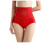 MODSGUE Guêpière gainante gainante pour femme - Culotte gainante - String - Taille haute - Gainante - Contrôle du ventre, rouge, XXL