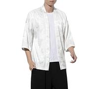 MODSGUE Kimono Veste d'été Mode Japonaise Homme Veste Manteau Décontracté Robe - Traditionnel Classique Haori Vêtements Couleur Unie Beuqem Peignoir Cosplay Costume