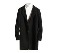 MODSGUE Manteau d'hiver long pour homme - Décontracté - Trench - Couleur unie - Avec boutons - Manches longues - Veste d'hiver - Grandes tailles - Veste ample en laine - Coupe-vent - Veste demi-saison
