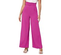 MODSGUE Marlene Palazzo Pantalon de costume en tissu pour femme - Jambes larges - Élégant et décontracté - Pantalon d'été confortable - Pantalon d'affaires - Pantalon de loisirs, Rose, S