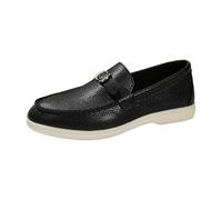 MODSGUE Mocassins orthopédiques pour femme - Chaussures de voile en cuir synthétique - Chaussures de loisirs - Chaussures basses orthopédiques d'été basiques confortables - Chaussures de marche, Noir