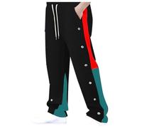 MODSGUE Pantalon de basketball déchirable pour homme avec fente haute et bouton pression, après opération, pantalon de jogging décontracté et sportif confortable avec poches, noir a, 3XL