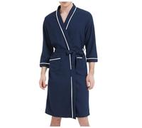 MODSGUE Peignoir sexy pour homme - Peignoir léger et court - Peignoir kimono léger - Vêtement de nuit pour homme - Fin - Été - Peignoir de sauna - Manches longues - Pyjama - Chemise de nuit - Peignoir