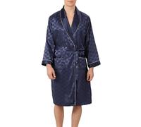 MODSGUE Robe en satin noir à manches courtes - Peignoir kimono doux - Vêtement de nuit - Kimono léger - Pour homme - Fin - Pour l'été - Élégant et chic - Ensemble pyjama d'été, bleu, XL