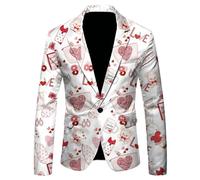 MODSGUE Sakko Veste de costume pour homme Coupe ajustée Jacquard Multicolore Blazer décontracté à paillettes Couleur unie Confortable Veste de smoking basique pour mariage, Blanc., 3XL