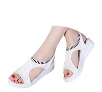 MODSGUE Sandales orthopédiques pour femme - Confortables - Lavables - Pour le sport - Avec semelle intérieure douce - Sandales aquatiques décontractées en tricot, Blanc., 40 EU
