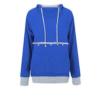 MODSGUE Sweat à capuche pour homme et femme, hiver, manches longues, grande poche kangourou, confortable, basique, gris, loisirs, extérieur, couleur unie, pour chats et chiots, avec capuche, bleu, L