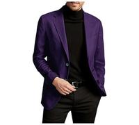 MODSGUE Veste de loisirs pour homme - Coupe droite - Blazer d'affaires - Veste de costume rouge - Veste d'hiver - Coupe ajustée - Veste de jogging basique - Chemise unie, lilas, M