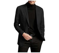 MODSGUE Veste de loisirs pour homme - Coupe droite - Blazer d'affaires - Veste de costume rouge - Veste d'hiver - Coupe ajustée - Veste de jogging basique - Chemise unie, Noir , L