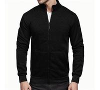 MODSGUE Veste demi-saison pour homme - Veste d'hiver à carreaux Jacquard - Pour tous les jours - Légère, confortable - Basique - Business - Décontractée - Couleur unie - Avec poche zippée, Noir , M