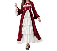 MODSGUE Vêtements médiévaux pour femme - Vintage Renaissance - Mini robe gothique - Costume médiéval - Costume steampunk - Élégante robe victorienne - Cosplay - Robe de soirée baroque, rouge, XL