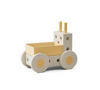 MODU Baby Walker Sand Grey/Honey Yellow 3 en 1 - Poussette, brouette + marchepied et plus encore - Beau cadeau durable avec de nombreuses possibilités de jeu