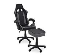 modul Fauteuil de Studio Inclinable et Tabouet Repose Pied, noir et gris