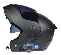 Modulable Bluetooth Casque De Moto, ECE Homologué, Avec Double Visière, Interphone En Temps Réel, Doublure Intérieure Confortable Et Respirante, Ventilation, Verres Anti-Buée B,XXL