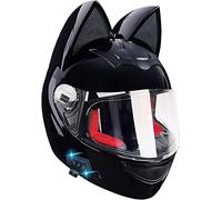 Modulable Casque Casques Intégraux Bluetooth avec Double Visière Homologué ECE Homme Et Femme Bluetooth Flip Up Casque Casque Oreilles De Chat Adulte Moto pour Homme Femme 6,S