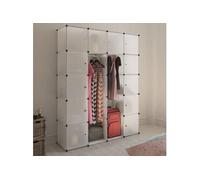 Armoire Modulaire 14 Compartiments Noir et Blanc Garde-robe Penderie vidaXL