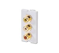 Modular AV Face Plate System Phono Snap-in Block - Plaque modulaire enclenchable - RCA X 3
