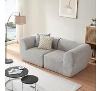 Modular Canapé 2 places 'Hurvas' 2 x élément d'angle avec accoudoir 76 x 216 x 108 cm Bouclé Gris