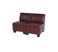 Modular Canapé 2 places MENDLER Lyon, similicuir rouge-brun, sans accoudoirs Rouge G