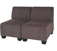Modular Canapé 2 Places Lyon, Tissu/Textile Marron, Sans Accoudoirs Multicolore