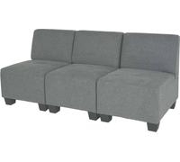 Modular Canapé 3 places Lyon, tissu/textile gris, sans accoudoirs gris