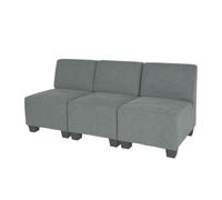 Canape droit en.casa 3 places en tissu gris 72 x 171 x 76 cm