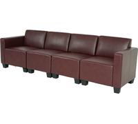 Modular Canapé 4 Places Lyon, Similicuir Rouge-Brun Multicolore